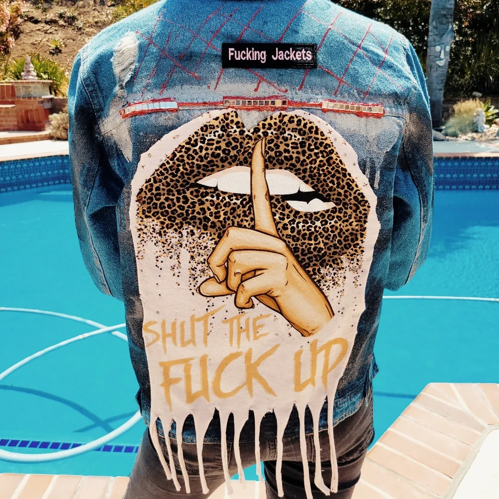 Exclusive Custom "F****** Jackets" One-of-a-Kind Denim Jacket - Size S - Picture 7 of 7